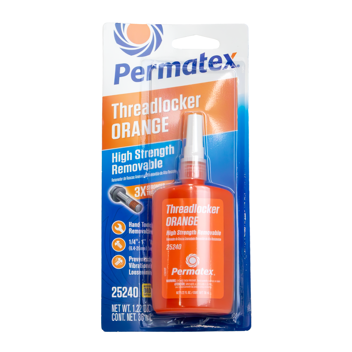Permatex High Strength Removable Threadlocker Orange 36ml